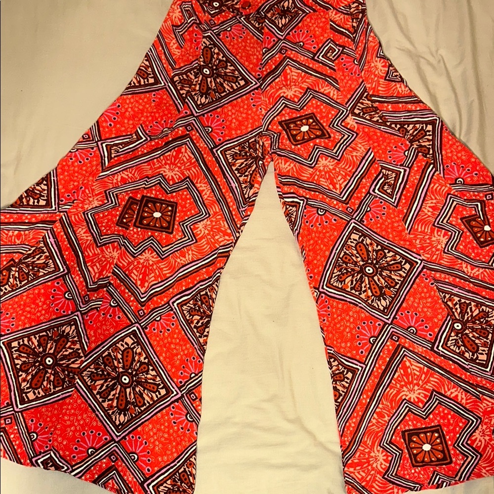 Anthropologie Wide Leg Pattern Pants